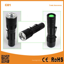 C81 Portable Mini LED Zoom Taschenlampe mit Stift Clip